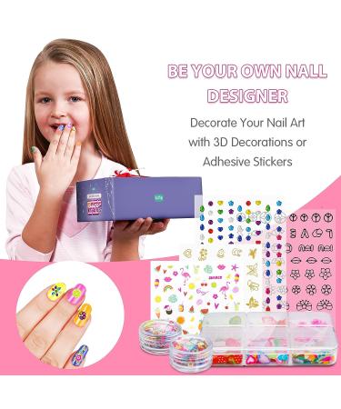 BATTOP Kids Nail Polish Set for Girls | Nail Art Kit Ages 7-15 | 3 in 1 Pen Combo with Glitter & 3D Decorations - Buy Online on GoSupps.com
