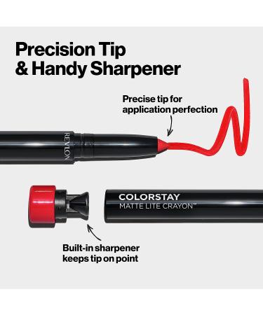 REVLON ColorStay Matte Lite Lipstick with Built-in Sharpener - Smudgeproof, Water-Resistant, Non-Drying - 001 Tread Lightly - Buy Online on GoSupps.com