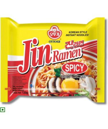 Ottogi Jin Ramen Spicy 5 Packs 120 g (Pack of 5) - Buy Online on GoSupps.com