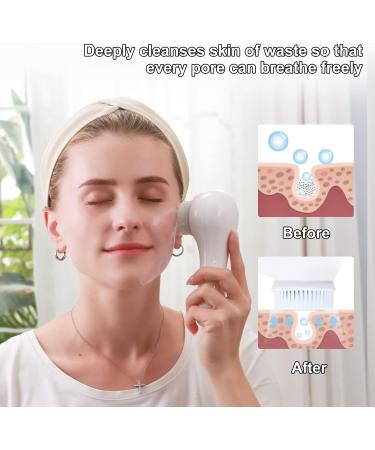 FreeBreath Facial Cleansing Brush - IPX7 Waterproof Face Scrubber with 3 Speed Modes | 5 Brush Heads for Cleansing and Exfoliating | Removes Blackheads | Fully Rechargeable | Fresh Green - Buy Online on GoSupps.com