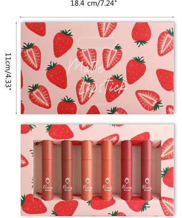 6 Colors Matte Liquid Lipstick Long Lasting Waterproof Lip Gloss Smooth Collection for Office Casual Party 24 Hours Waterproof Lipstick - Buy Online on GoSupps.com