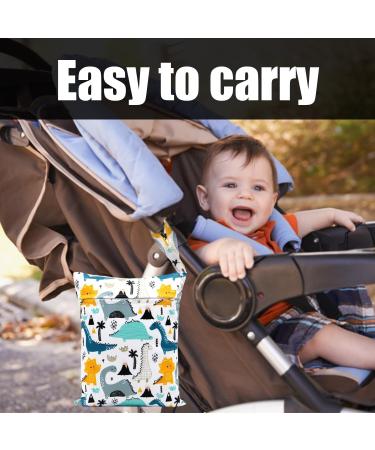 Sleekee Dinosaur Diaper Storage Bag - Waterproof & Washable 2-Piece Set | Perfect On-the-Go Solutions - Buy Online on GoSupps.com
