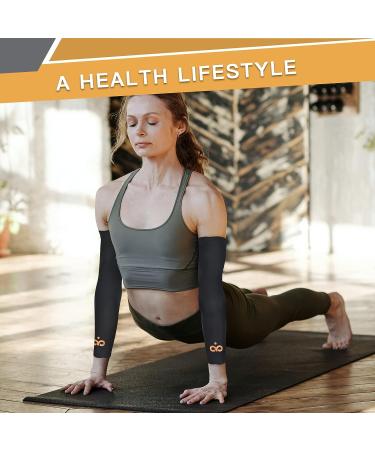 INDEEMAX Copper Elbow Brace Compression Sleeve 1 Pair - Tendonitis & Tennis Elbow Support for Men and Women - Bursitis & Arthritis Pain Relief - Medium - Buy Online on GoSupps.com