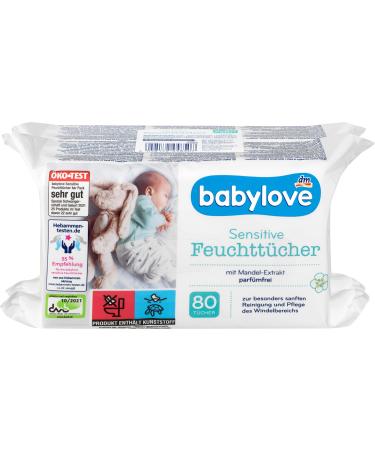 Babylove wet wipes and co (10x 80 wipes sensitive wet wipes) 10x 80 wipes sensitive wet wipes