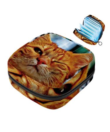 Cute Sanitary Napkin Menstrual Pad Storage Bag Portable Zippered Pouch for Teen Girls Women Ladies