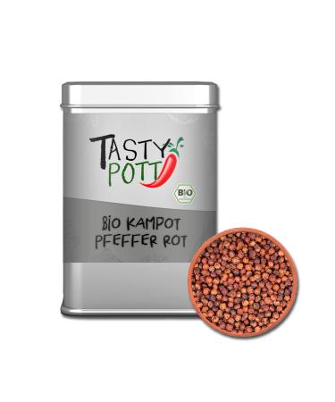 Jeske Sports Supplies Tasty Pott Pepper range I peppercorns I fine food I specialties I pepper I pepper shots I spices I herb mixtures organic Kampot pepper I red I total 70 g
