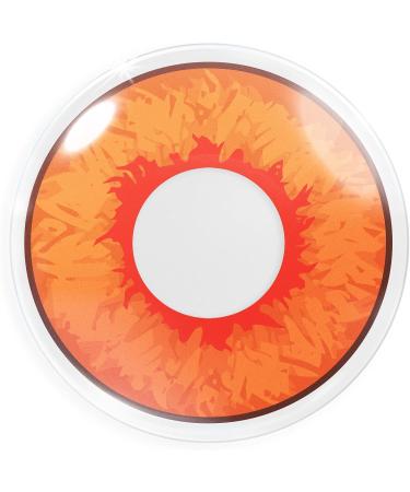 Meralens Orange Contact Lenses - Overwatch Tracer Circle Lenses for Halloween Mardi Gras & Cosplay | 1 Pair Opaque Includes Free Lens Case - Buy Online on GoSupps.com