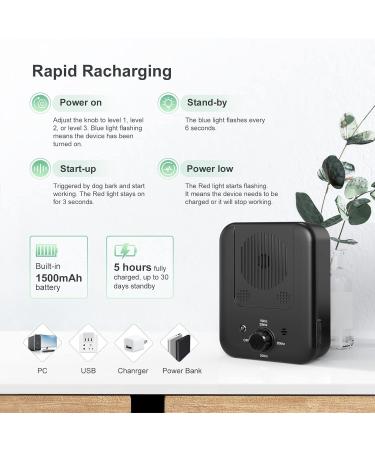 Buy Antibell for Dogs - 3 Frequency Levels Sonic Anti-Bell Device 33ft Range Rechargeable Ultrasound - Perfect for Indoor & Outdoor Use - Black - Buy Online on GoSupps.com