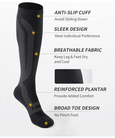 CAMBIVO 3 Pairs Compression Socks for Women and Men(20-30 mmHg) fit for Running Flight Travel Pregnancy Nurses Circulation and Recovery - (Ink Large-X-Large) Ink Large-X-Large - Buy Online on GoSupps.com