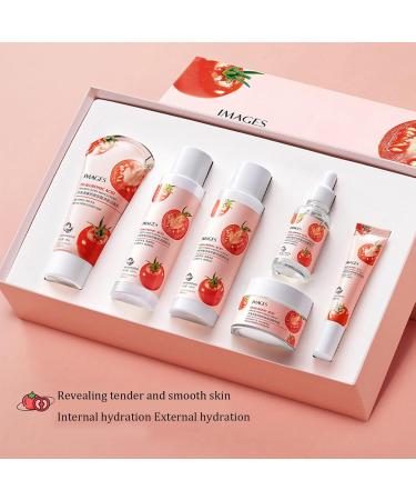Tomato Hyaluronic Acid Essence Set - Facial Cleanser Moisturizing Serum Hydrating Toner & Eye Cream | Perfect Skincare Gifts for Women - Buy Online on GoSupps.com
