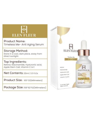 ELEN FLEUR Retinol Collagen Serum Hydrating & Firming Face Serum with Hyaluronic Acid, Niacinamide, Vitamin C & E Promotes Smooth, Radiant & Elastic Skin 30ml - Buy Online on GoSupps.com