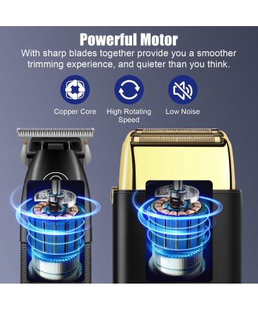 Professional Men's Hair Trimmer and Foil Shaver Kit | Cordless Clippers with LCD Display | Black Gold Zero Gapped Hair Trimmer | Perfect Gifts for Men - Buy Online on GoSupps.com