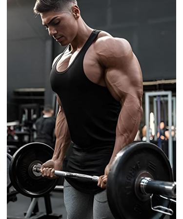 Coofandy Men's 3 Pack Tank Tops - Fitness Workout Shirts in Black Gray & Army Green - Slim Fit Summer Undershirts for Training & Running - Buy Online on GoSupps.com