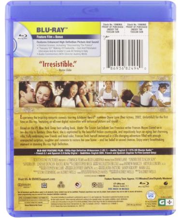 Under the Tuscan Sun Blu-ray 2003 US Import - Buy Now for a Taste of Italy - Buy Online on GoSupps.com