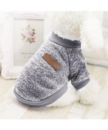 Idepet Pet Cat & Dog Sweater - Warm Fleece Coat for Small Medium & Large Dogs - Pink & Gray - Buy Online on GoSupps.com