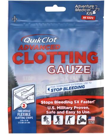 QuikClot Advanced Clotting Gauze - 3 x 24 in (2 Strips)