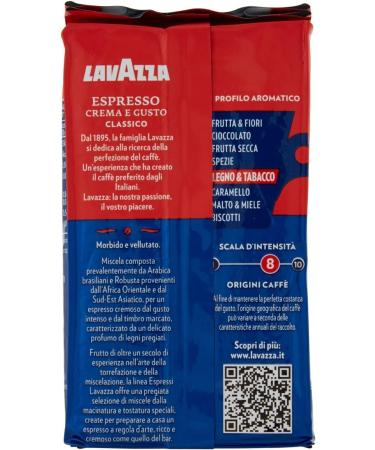  Lavazza Lavazza Cream And Taste Lot of 10 ground Italian coffees 250 g - Buy Online on GoSupps.com