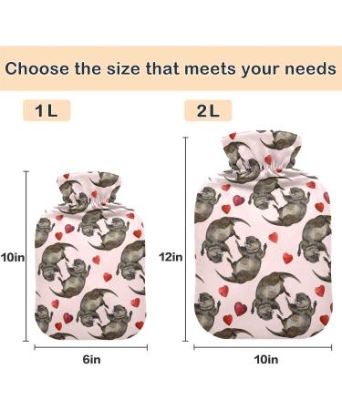Naanle Heart Otter Hot Water Bottle - 2L Large Transparent Bag for Bed | Heat & Cold Therapy for Pain Relief - Buy Online on GoSupps.com
