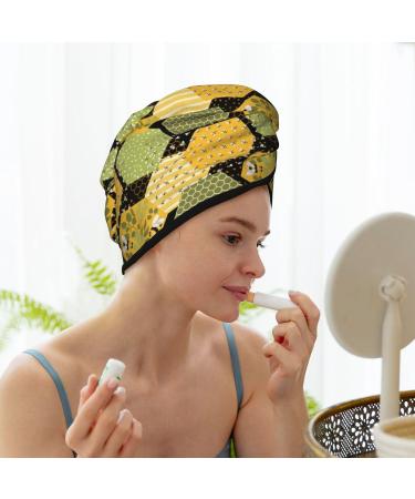 Super Absorbent Bee Honey Microfiber Hair Towel Wrap for Women | Quick Dry Coral Velvet Cap for Long Curly & Thick Hair - Buy Online on GoSupps.com