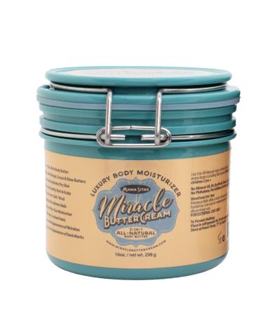 Miracle Butter Cream - 16 oz. Skin/Hair Moisturizer Quick Absorbing Raw Vegan Cold Pressed Comes in 16 Scents For Dry Skin and Eczema Anti-Aging Formula 16 Ounce (Pack of 1)