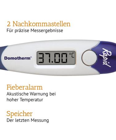 Domotherm Rapid Digital Fever Thermometer for Babies & Children - Accurate 2 Decimal Places Memory Function Flexible Tip - Fast International Shipping - Buy Online on GoSupps.com