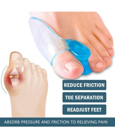 Bunion Cushion Protector 1 Pair - Toe Separator Gel Pads for Foot Pain Relief - Self Pedicure Corns Treatment - Blue, One Size - Buy Online on GoSupps.com