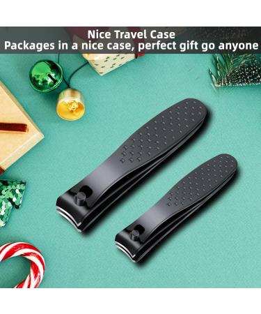 Professional Nail Clippers Set - Ultra Sharp Fingernail and Toenail Clipper for Thick Nails - 2PCS with Leather Case - Best Travel and Gift for Men and Women - Buy Online on GoSupps.com