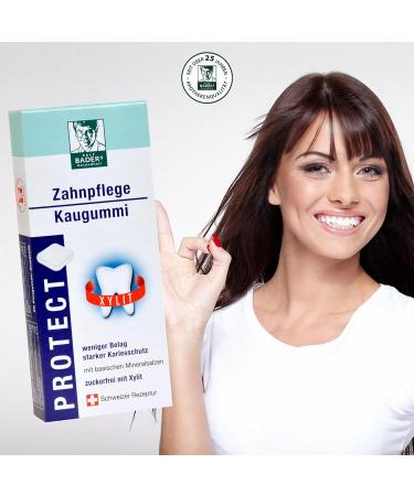 Baders Protect Dental Care Cup | Sugar-Free 100% Xylitol Gum | Less Plaque & Whiter Teeth | 3 Pack of Mint Chewing Gum Squares (60 Pieces) - International Shipping - Buy Online on GoSupps.com