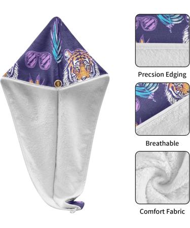 Pineapple Tiger Hair Towel 2 Pack - Super Absorbent Quick Dry Hair Turbans for Women & Girls - Buy Online on GoSupps.com