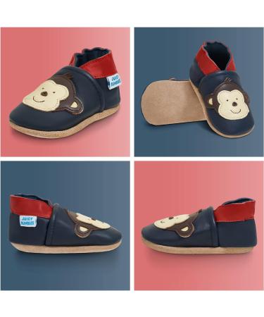 Baby Walking Shoes 6-12 Months | Soft Sole Leather Toddler Shoes for Baby Boy & Girl - Monkey Design - Buy Online on GoSupps.com