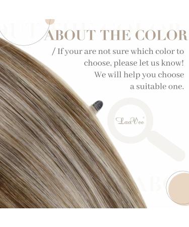 Buy Laavoo Real Hair Extensions - Brown Blonde Keratin U-Tip 50cm | Highlighted Light Brown & Platinum Blonde - 1g/s 50g/50s - Buy Online on GoSupps.com