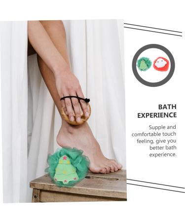 2pcs Exfoliating Bath Ball Shower Puff Sponges for Girls - Soft Bathing Loofah Accessories | Ideal for Holiday Gifting - Buy Online on GoSupps.com