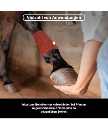 Buy Nilo Self-Adhesive Bandages - 24 Rolls 5cm x 4.5m | Breathable & Elastic Self-Adhering Bandage for Animals & Humans - Red - Buy Online on GoSupps.com