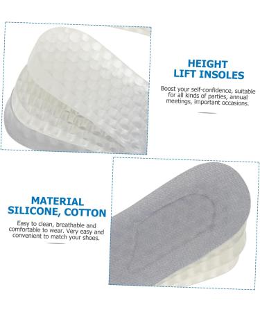 FRCOLOR Height Increasing Insoles - 2 Pairs of Cotton Shoe Inserts for Men & Women - Grey Heel Lift Insoles for Winter Shoes 12.3x6.8CM - Buy Online on GoSupps.com