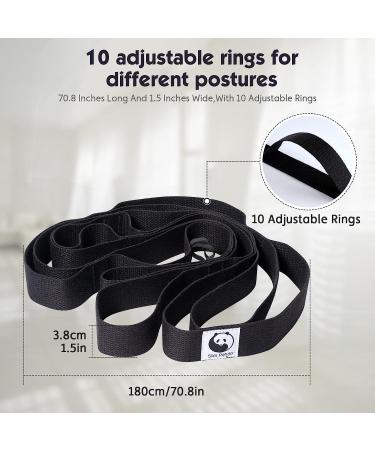 10-Loop Slim Panda Yoga Stretch Strap for Physiotherapy, Pilates, Dance, and Gymnastics - Soft & Durable Home Exercise Tool - Buy Online on GoSupps.com