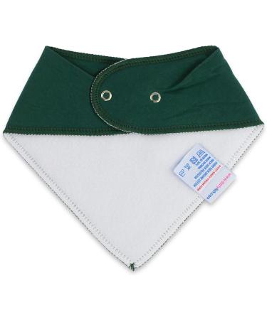 Dotty Fish Organic Cotton Baby Bandana Bibs | Super Absorbent Teething Bibs for Boys, Girls, and Unisex | Dark Green | One Size - Buy Online on GoSupps.com