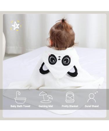 Bamboo Hooded Baby Bath Towel - Toddler Wearable Blanket - Animal Bathrobe - Panda Design - 75x75cm - Buy Online on GoSupps.com