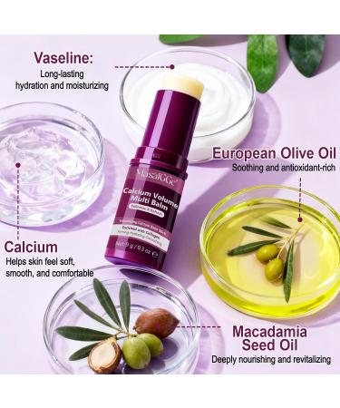 liiutry Calcium Multi Balm 2-Pack Intensive Repair Cream & Collagen Moisturizing Stick Anti-Aging Face Cream for Wrinkles Firming & Hydrating for Eyes Neck Face 9g - Buy Online on GoSupps.com