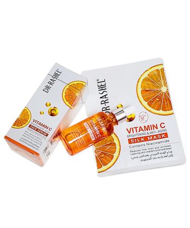 Vitamin C Face Serum with Hyaluronic Acid - Anti-Aging Formula + Free Niacinamide Silk & Collagen Lip Masks - 1.69 oz - Buy Online on GoSupps.com