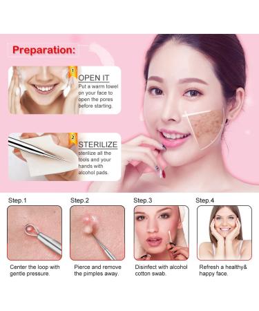 Antonki Blackhead Remover Tools Blackhead Extractor 6 Pack Pimple Popper Tool Kit for Blackhead Whitehead Acne Zit Comdone Pores Fat Granules Blemishs on Nose Face - with Organized Case - Buy Online on GoSupps.com