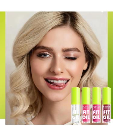 Hydrating Lip Oil Set - 4 Colors Fat Lip Oil Glaze | Non-Sticky Nourishing & Long-Lasting Gloss | Plumping Transparent Lip Care - Buy Online on GoSupps.com
