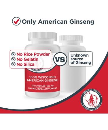 Dairyland American Ginseng Slices 4 oz and Capsules 75 ct Pack of Wisconsin Ginseng Direct from Farmer to Consumer  - Buy Online on GoSupps.com