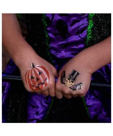 24 Halloween Temporary Tattoos- Jack O Lanterns, Witches, Monsters- Individually Wrapped Metallic Tattoos for Kids - Perfect for Party Favors, Gift Bags, Trick or Treat Prizes - Buy Online on GoSupps.com