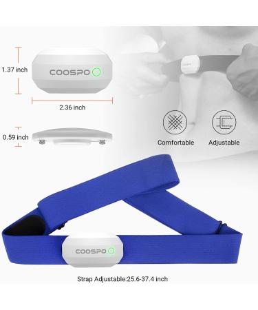 COOSPO Bluetooth Heart Rate Monitor Chest Strap - IP67 Waterproof HRM for Running, Cycling, Gym - White-blue - Buy Online on GoSupps.com