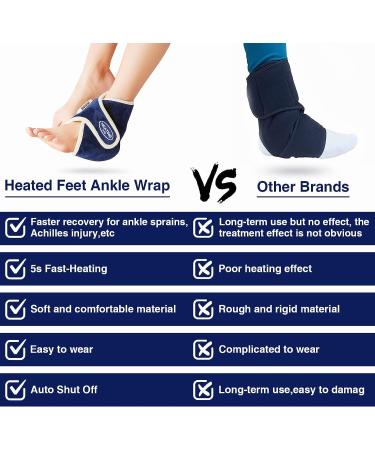 ALDIOUS Electric Heating Pad for Feet and Ankle - Fast-Heating, Ergonomic Wrap with Auto Shut Off and Adjustable Heat Settings - Buy Online on GoSupps.com