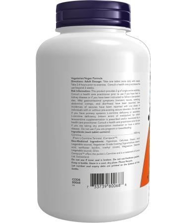 NOW Supplements L-Citrulline 750mg Capsules 90 Count & L-Carnitine Double Strength 1000mg 100 Tablets - Buy Online on GoSupps.com