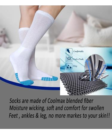 SYOLLAVE Diabetic Socks - Extra Width Non-Binding Neuropathy Socks for Men & Women | Super Wide Bariatric Socks (6 Pairs) for Swollen Feet - Comfort & Relief - Buy Online on GoSupps.com