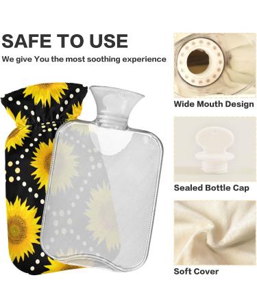Sunflower Hot Water Bottle 1L - BPA Free Small Pain Relief Bag for Kids Men & Women - Buy Online on GoSupps.com