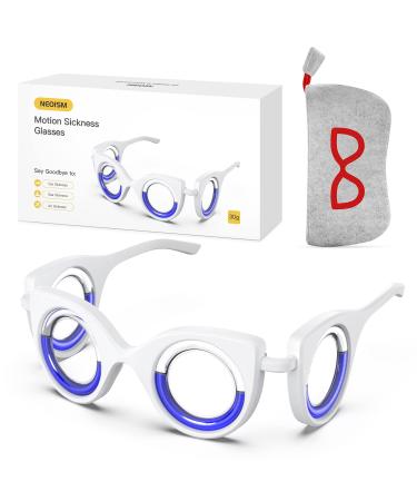 NEOISM Anti Motion Sickness Glasses Relieve Carsickness Airsickness Seasickness Glasses Light Portable Nausea Relief Glasses for Travel for Adults or Kids 5.9 in/5.24in/2.05in M Size