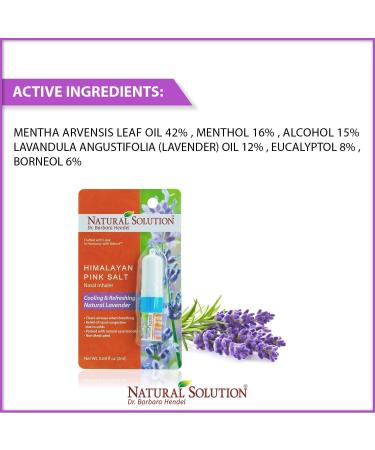 Natural Solution Pink Salt Nasal Inhaler with Relaxing Lavender Essential Oils Remedy for Sinus Relief Allergies Headaches Cold Flu and Congestion - Pack of 2 Lavender Nasal Inhaler - Buy Online on GoSupps.com